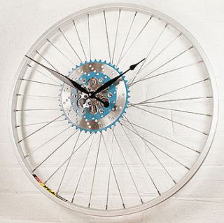 bike sprocket wheel clock blue by vyconic