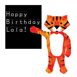 personalised tiger card by birdybrain