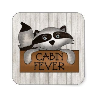 Cabin Fever Raccoon cartoon sticker