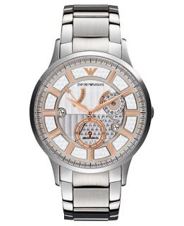 Emporio Armani Watch, Mens Automatic Meccanico Stainless Steel Bracelet 43mm AR4663   Watches   Jewelry & Watches