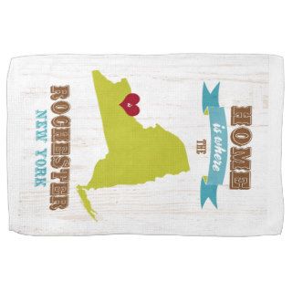 Rochester, New York Map – Home Is Where The Heart Towels