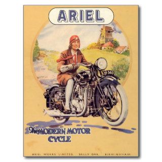 Vintage Motorcycle Poster Post Cards