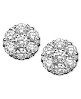 TruMiracle� Diamond Earrings, 10k White Gold Diamond Cluster Earrings (1/3 ct. t.w.)   Earrings   Jewelry & Watches