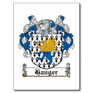 Hanger Family Crest Post Cards