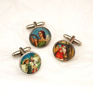 vintage christmas cufflinks by studio sweepings