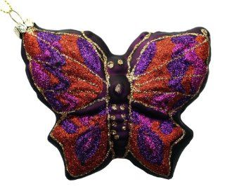 Purple Butterfly Glass Ornament   Decorative Hanging Ornaments
