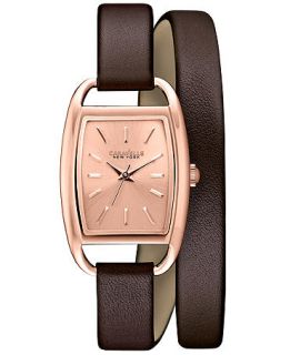 Caravelle New York by Bulova Womens Brown Leather Double Wrap Strap Watch 23mm 44L123   Watches   Jewelry & Watches