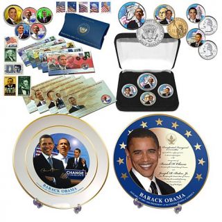 Barack Obama Deluxe Keepsake Coin and Plate Set