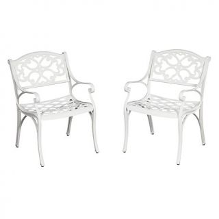 Home Styles Biscayne White Arm Chairs   Set of 2