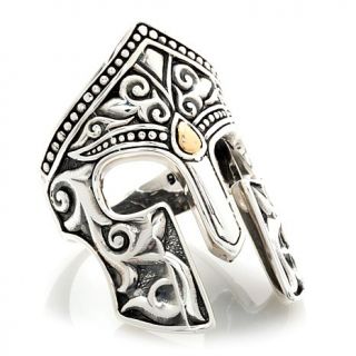 Bali Designs by Robert Manse Men's "Gladiator Shield" Sterling Silver Ring with