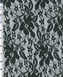 Stretch Floral Lace Knit Fabric By the Yard, Black