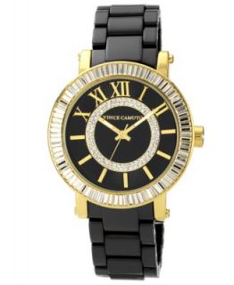 Vince Camuto Watch, Womens Black Ceramic and Gold Tone Stainless Steel Bracelet 38mm VC 5046BKGB   Watches   Jewelry & Watches