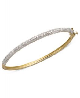 Victoria Townsend 18k Rose Gold over Sterling Silver Bracelet, Diamond 7 Bangle (1/4 ct. t.w.)   Bracelets   Jewelry & Watches