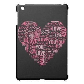 I LOVE You Typography Heart Valentine's Day Gifts iPad Mini Case