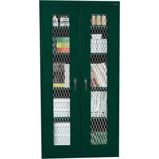 Sandusky Lee Welded Steel Storage Cabinet — Expanded Metal Front, 36in.W x 18in.D x 72in.H, Dark Green, Model# CA4M361872-08  Storage Cabinets