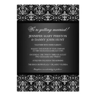 Elegant Damask Wedding Invitation Template Invitations