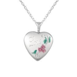 Sterling Silver Heart shaped 'Love' Locket Necklace Lockets Necklaces