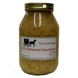Amish Old Fasioned Sauerkraut   32 Oz Jar  Vegetable  Grocery & Gourmet Food