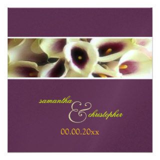 PixDezines purple calla lilies/diy color Personalized Announcement