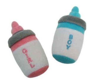 Plush Baby Bottle Dog Toy (Blue)  Pet Squeak Toys 
