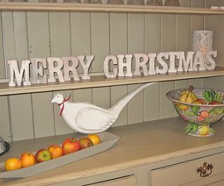 merry christmas wooden words decoration by chapel cards