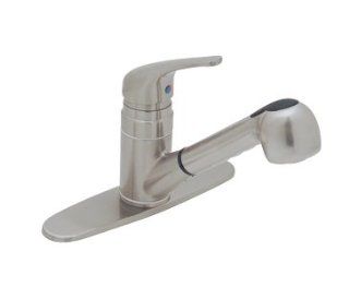 Huntington Satin Nickel 8" Pull Out Kitchen Faucet   Touch On Kitchen Sink Faucets  