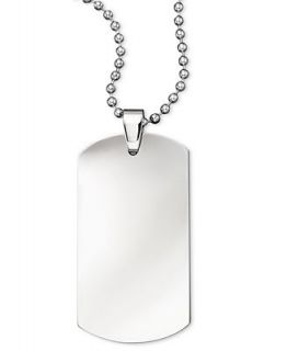 Mens Tungsten Dog Tag Pendant   Necklaces   Jewelry & Watches
