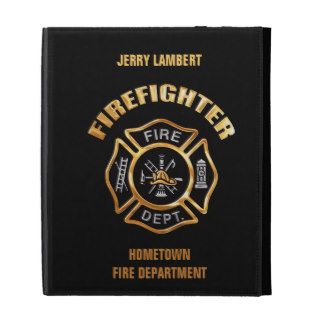 Fire Department Gold Badge Name Template iPad Cases
