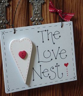 'the love nest' sign by little bird designs