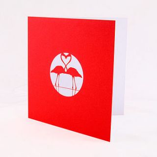 flamingo night   laser cut valentine's card by cutture