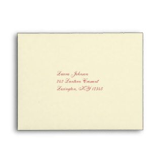 Cream and Red Damask A2 Envelope for RSVP Card