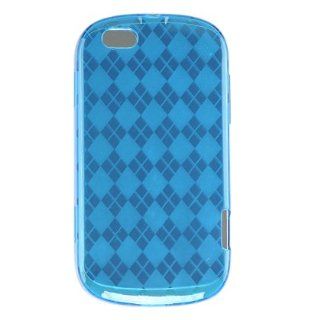Premium Flexi TPU Crystal Snap on Flexible Skin Case for Motorola MB Cliq XT   Blue with Plaid Checkers Print Cell Phones & Accessories