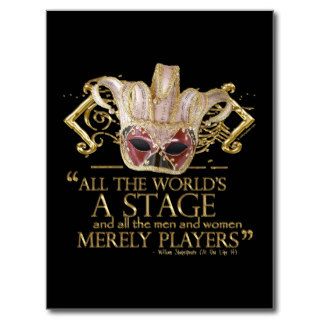As You Like It Stage Quote (Gold Version) Postcard
