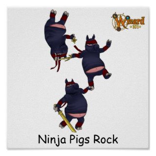 Wizard101 Ninja Pigs Poster