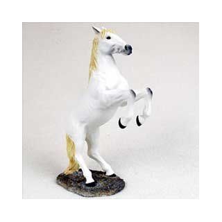 White Horse Rearing Figurine  Collectible Figurines  