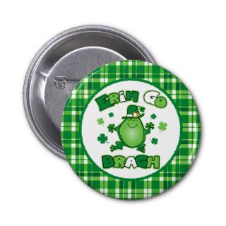 Irish Frog Erin Go Bragh Button