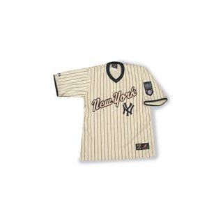 New York Yankees V neck Pinstriped Cooperstown Jersey (Adult Medium)  Athletic Jerseys  Sports & Outdoors