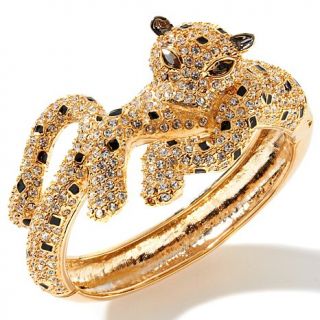"Great Cats Leopard" Hinged Bangle Bracelet