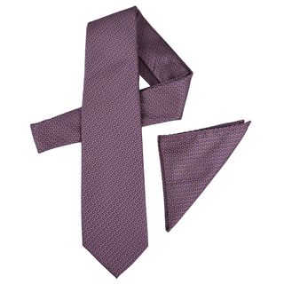 Vance Men's Floral Print Silk Touch Purple Microfiber Tie and Hanky Set Vance Co. Ties