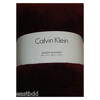 Calvin Klein Queen Size Blanket Dark Chocolate Brown 98" X 92"   Bed Blankets