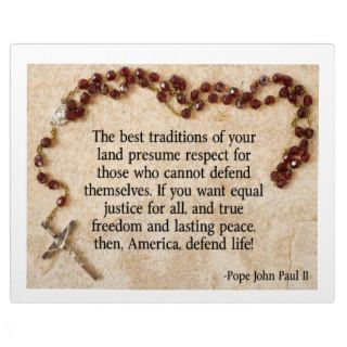 Pope John Paul Defend Life Photo Plaques