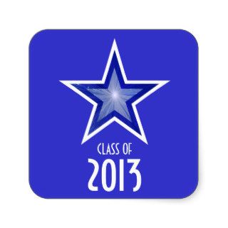 Dark Blue Star 'Class of 2013' square blue Square Sticker