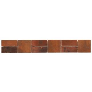 SomerTile 2x13 in Flat Copper Border Mosaic Tile (Pack of 12) Somertile Other Tiles