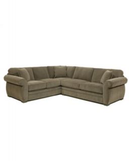 Devon Fabric Sectional Sofa, 3 Piece Chaise 140W x 98D x 29H   Furniture