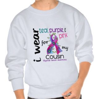Thyroid Cancer I Wear Ribbon For My Cousin 43 Pullover Sweatshirts