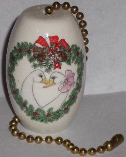 Vintage Ceramic Ceiling Fan Light Pull Chain   Geese    