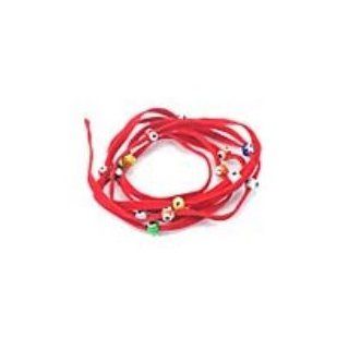 Red Suede Kabbalah String Bracelet with Lucky Eyes Charm Bracelets Jewelry