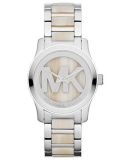 Michael Kors Womens Runway Alabaster Acetate and Stainless Steel Bracelet Watch 38mm MK5787   Watches   Jewelry & Watches