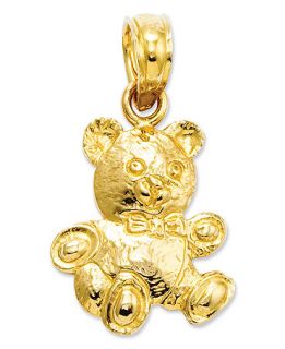 14k Gold Charm, 2D Teddy Bear Charm   Jewelry & Watches