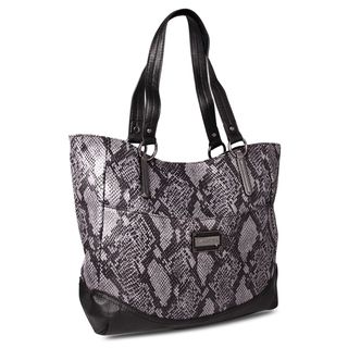 Miadora 'Leslie' Gray Snake Embossed Tote Bag Miadora Handbags Collection Tote Bags